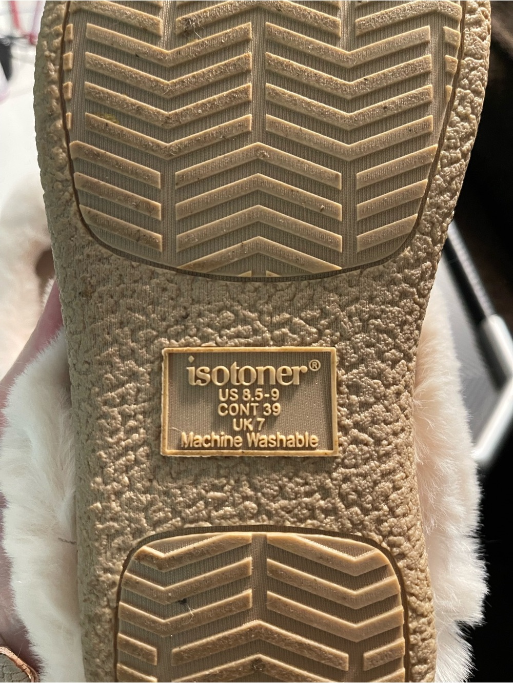 Cozy Faux Fur Lined Slippers - Camel with Cream Fur - Picture 2 of 2